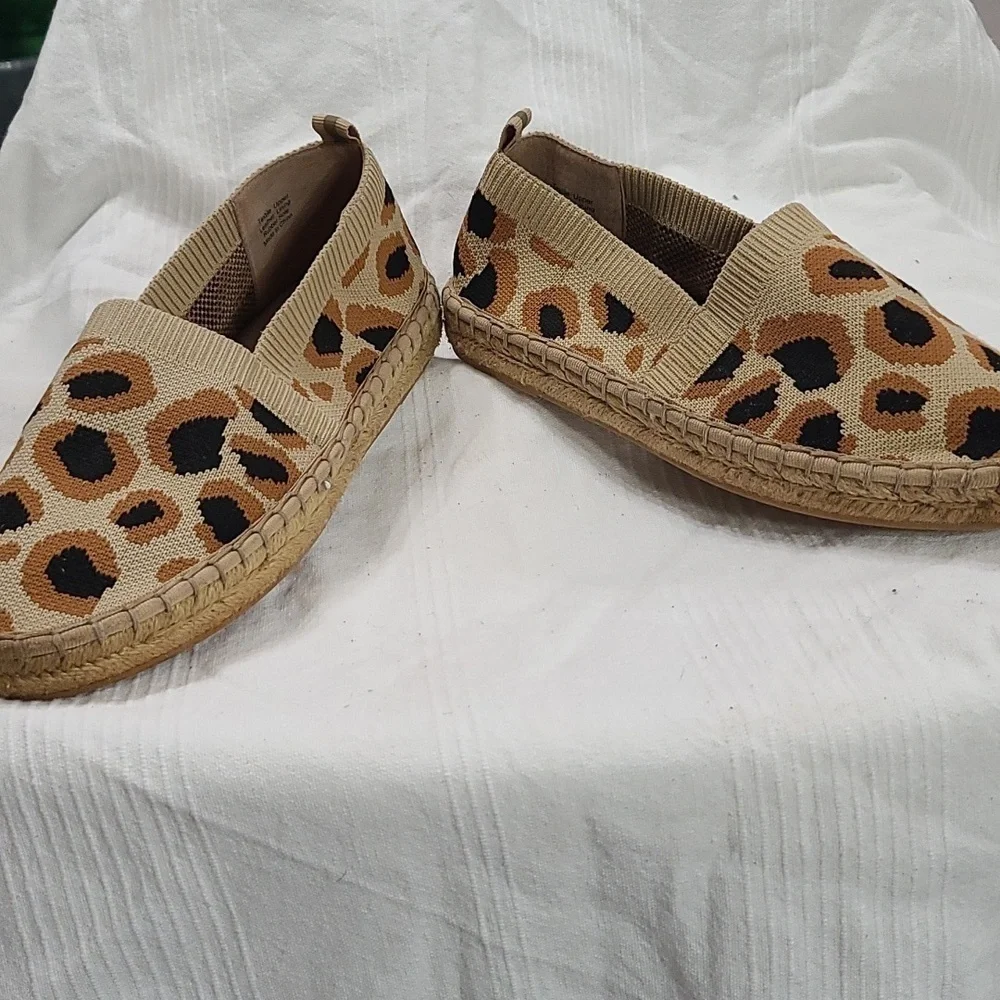 Deltan Womens Espadrille Loafers Shoes‎ Cheetah Design Size 7 EUC